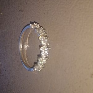 Silver Ring with clear stone 4.5